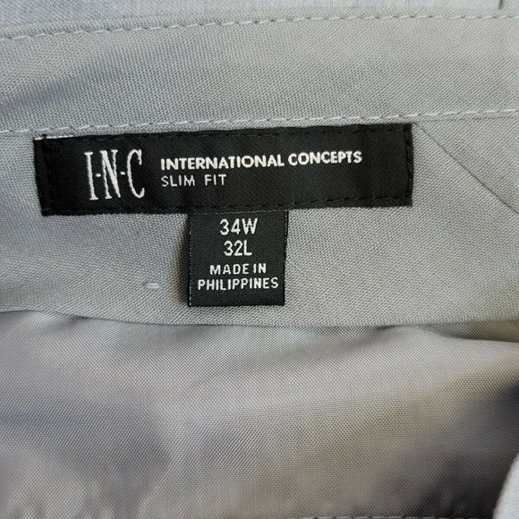 International Concepts Mens Gray Pants Sz 34x32 - Picture 3 of 6
